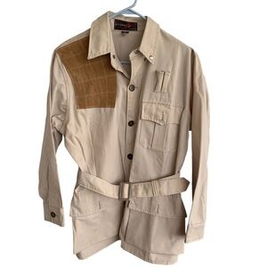 Vintage 10-X Sportswear Shooting Shirt Jacket Right Handed Khaki Safari Size 42